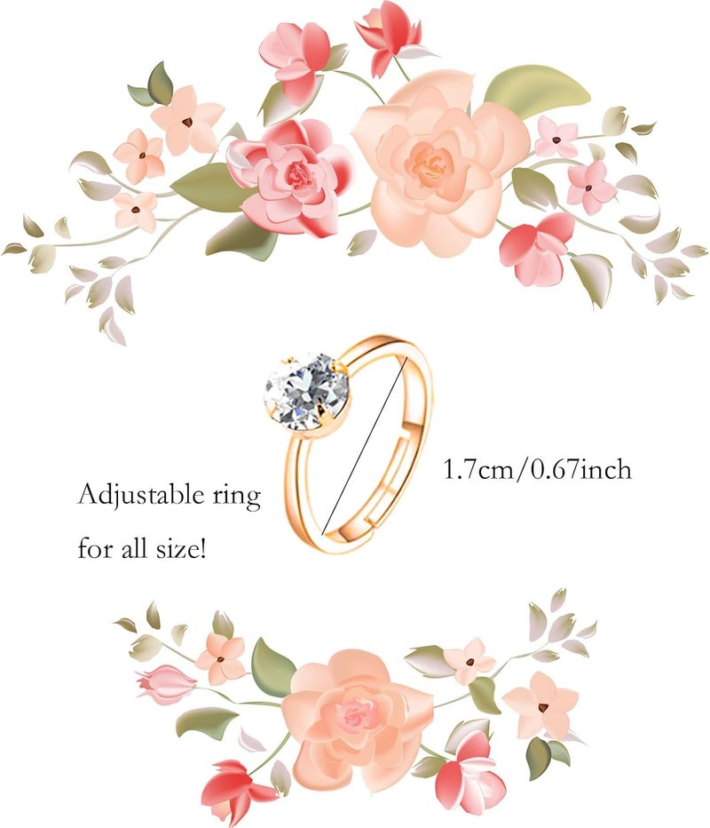 NEWITIN 120 Pieces Fake Rings Diamond Engagement Rings Silver Ring for Bridal Shower Party Game Wedding Table Decorations - Image 2